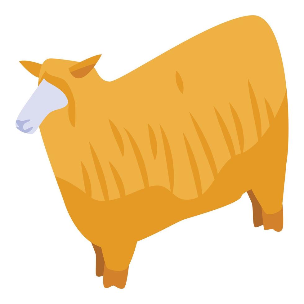 icono de oveja naranja, estilo isométrico vector