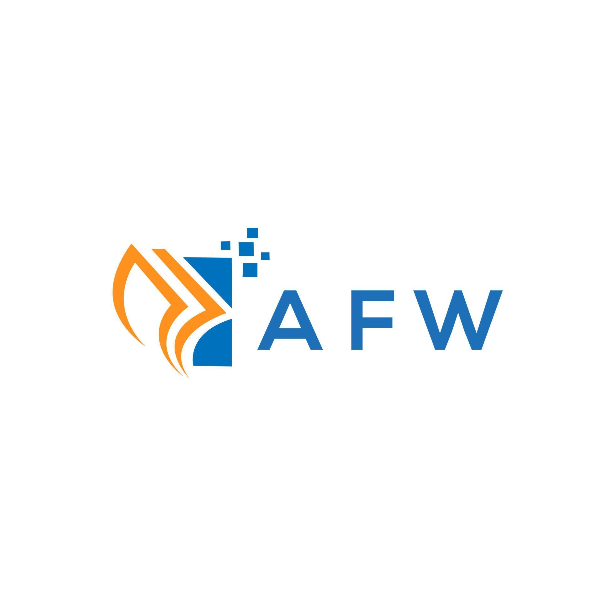 AFW credit repair accounting logo design on white background. AFW