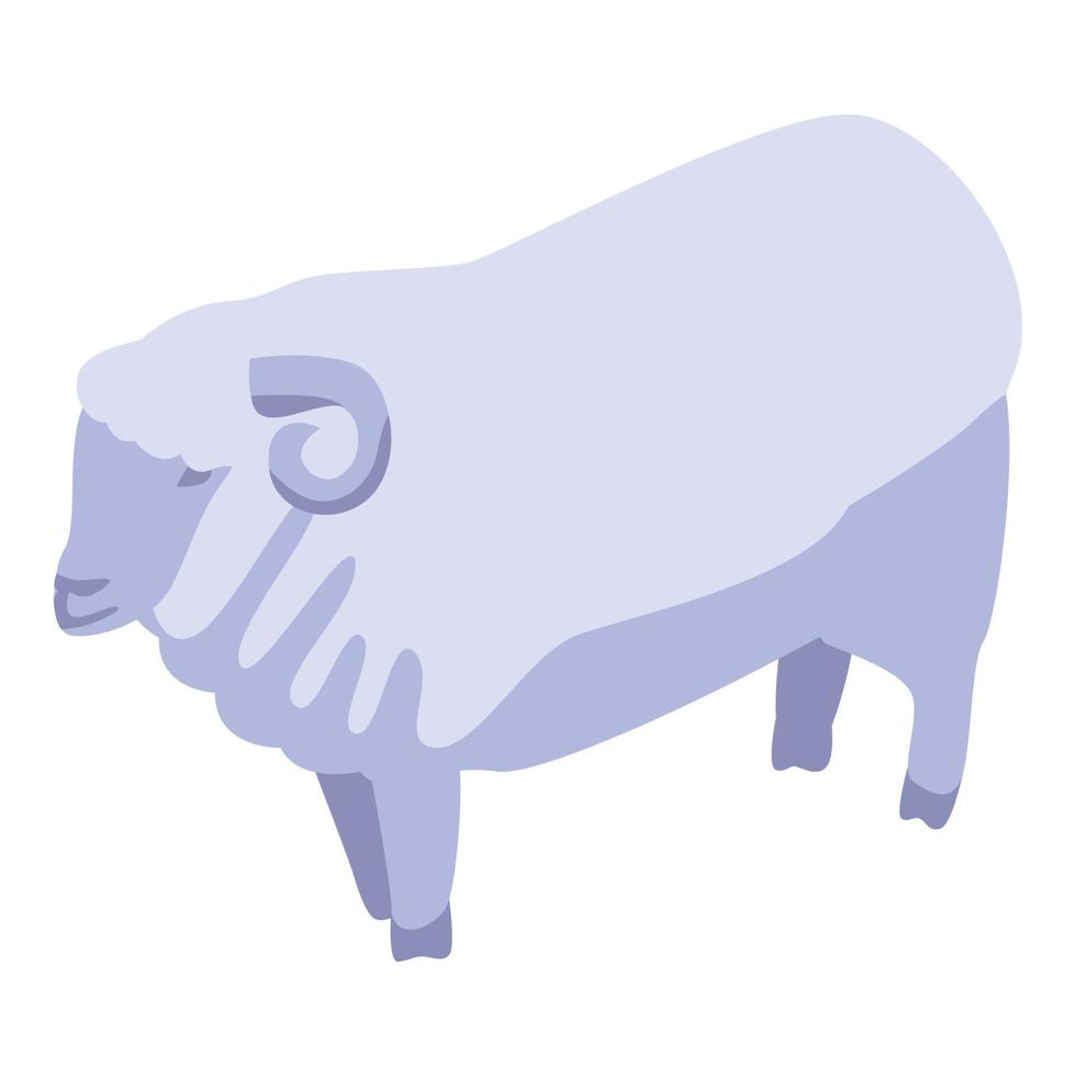 icono de carnero de granja, estilo isométrico vector