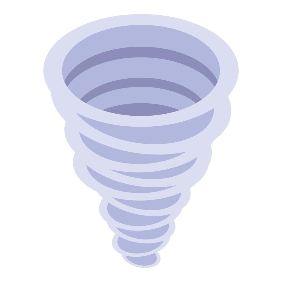 Cyclone tornado icon, isometric style vector