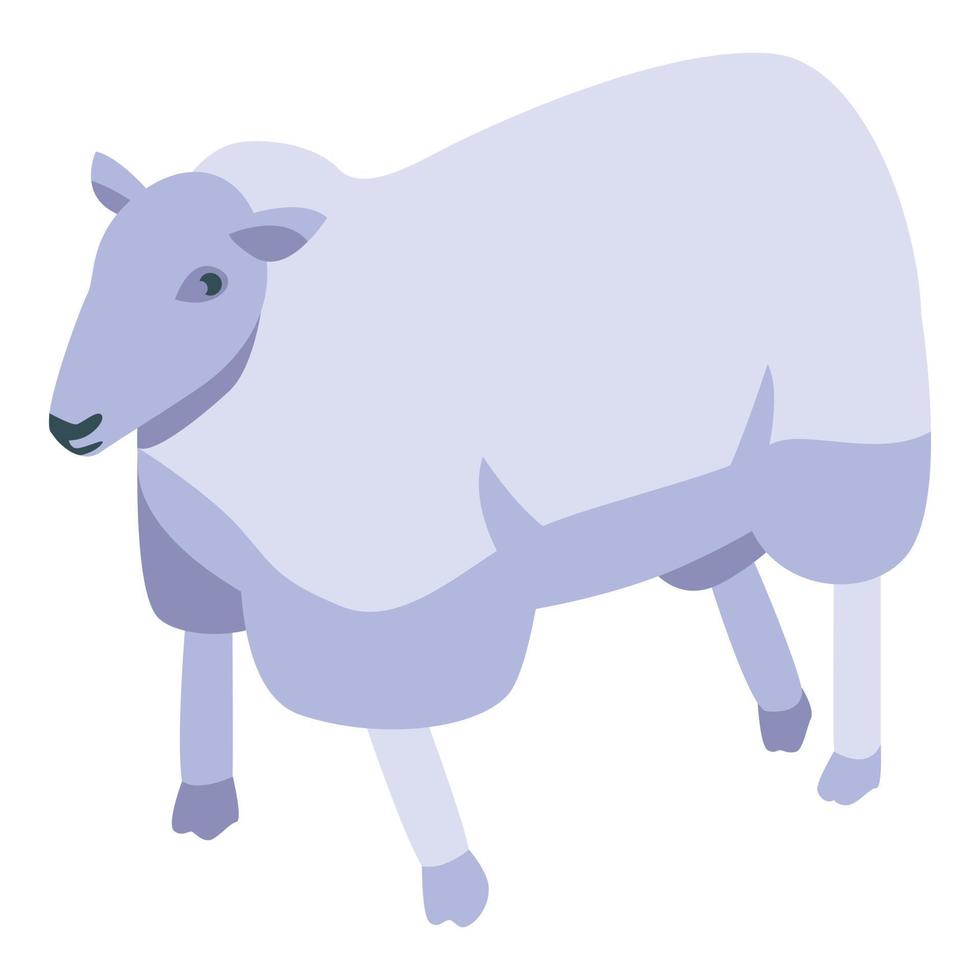 Cute sheep icon, isometric style vector