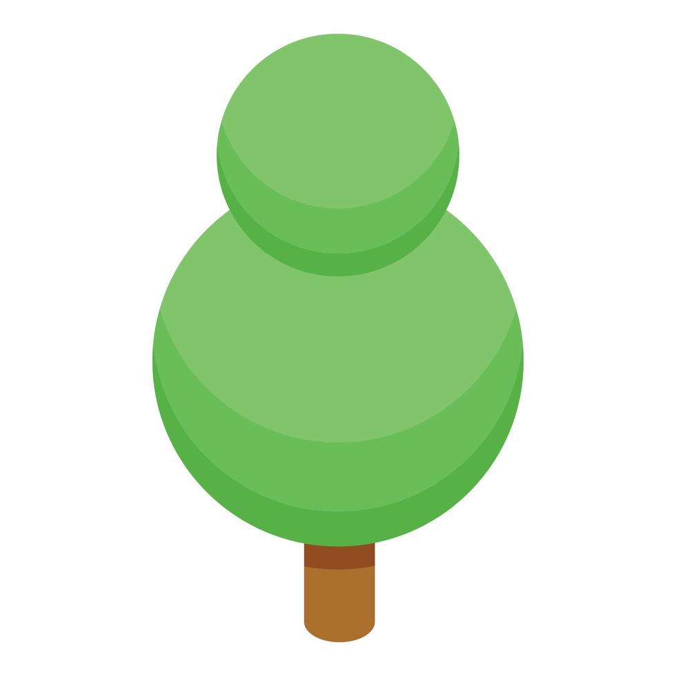 Round tree icon, isometric style vector