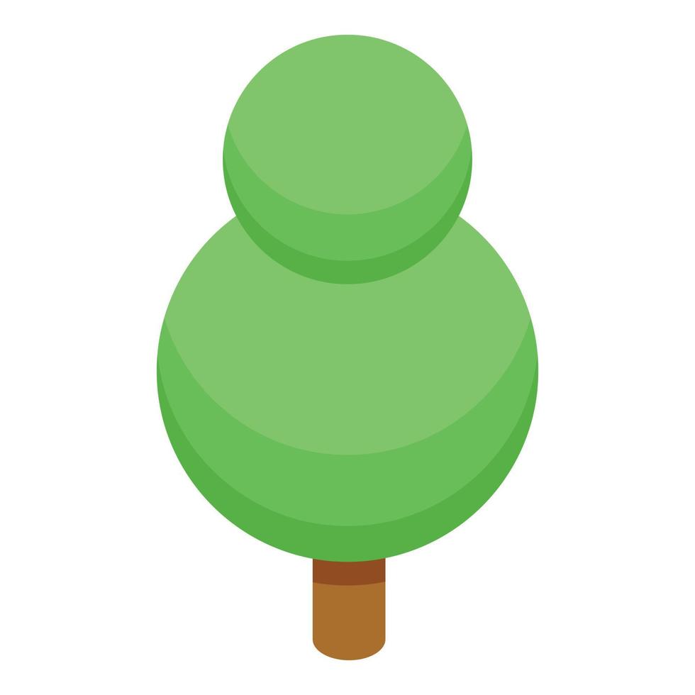 Round tree icon, isometric style vector