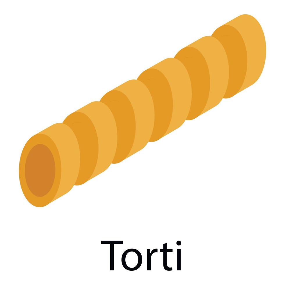 icono de pasta torti, estilo isométrico vector