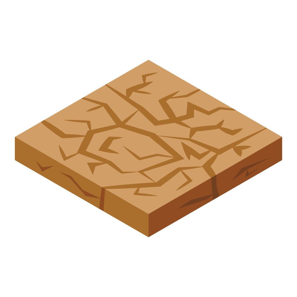 Drought ground icon, isometric style vector