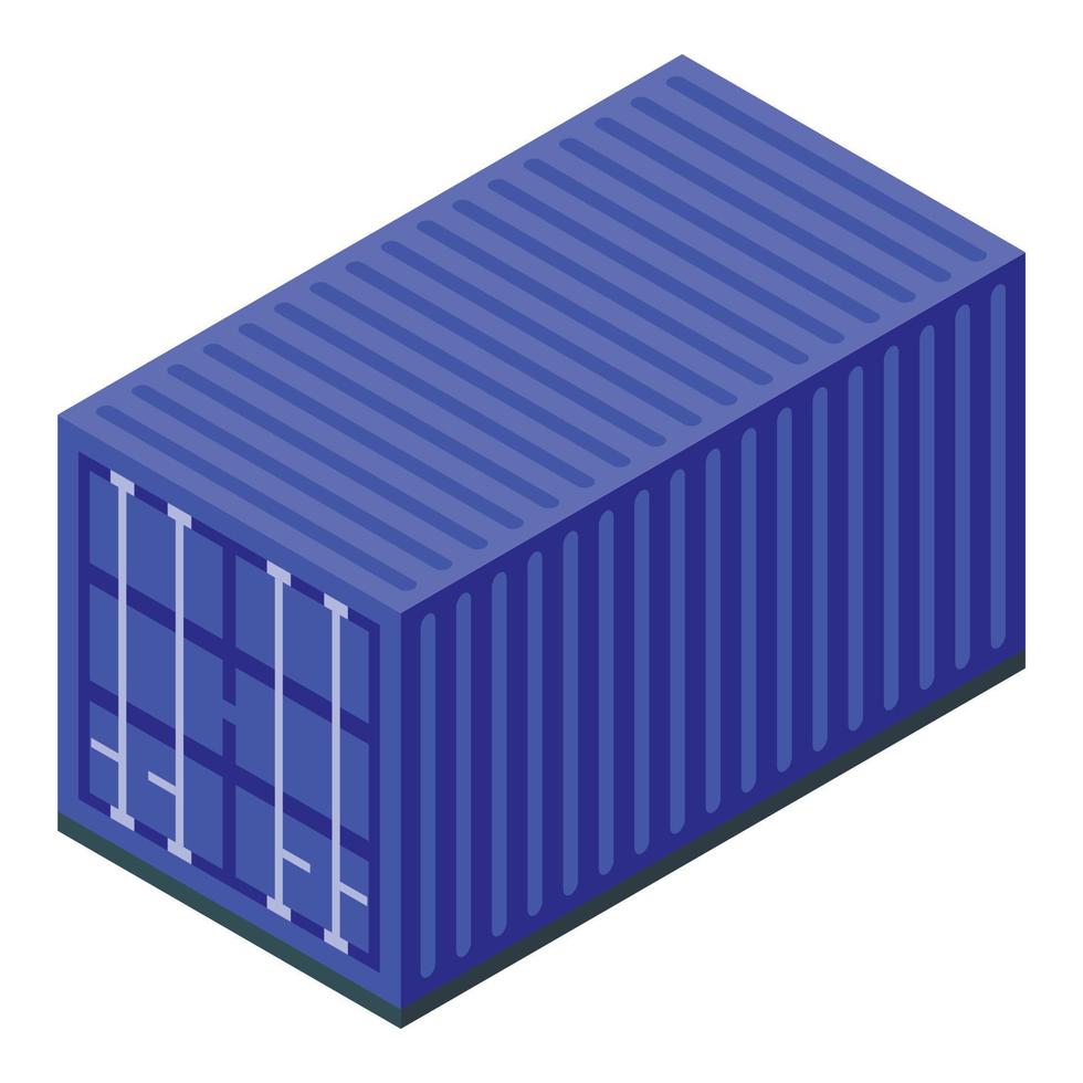 icono de contenedor de carga industrial, estilo isométrico vector