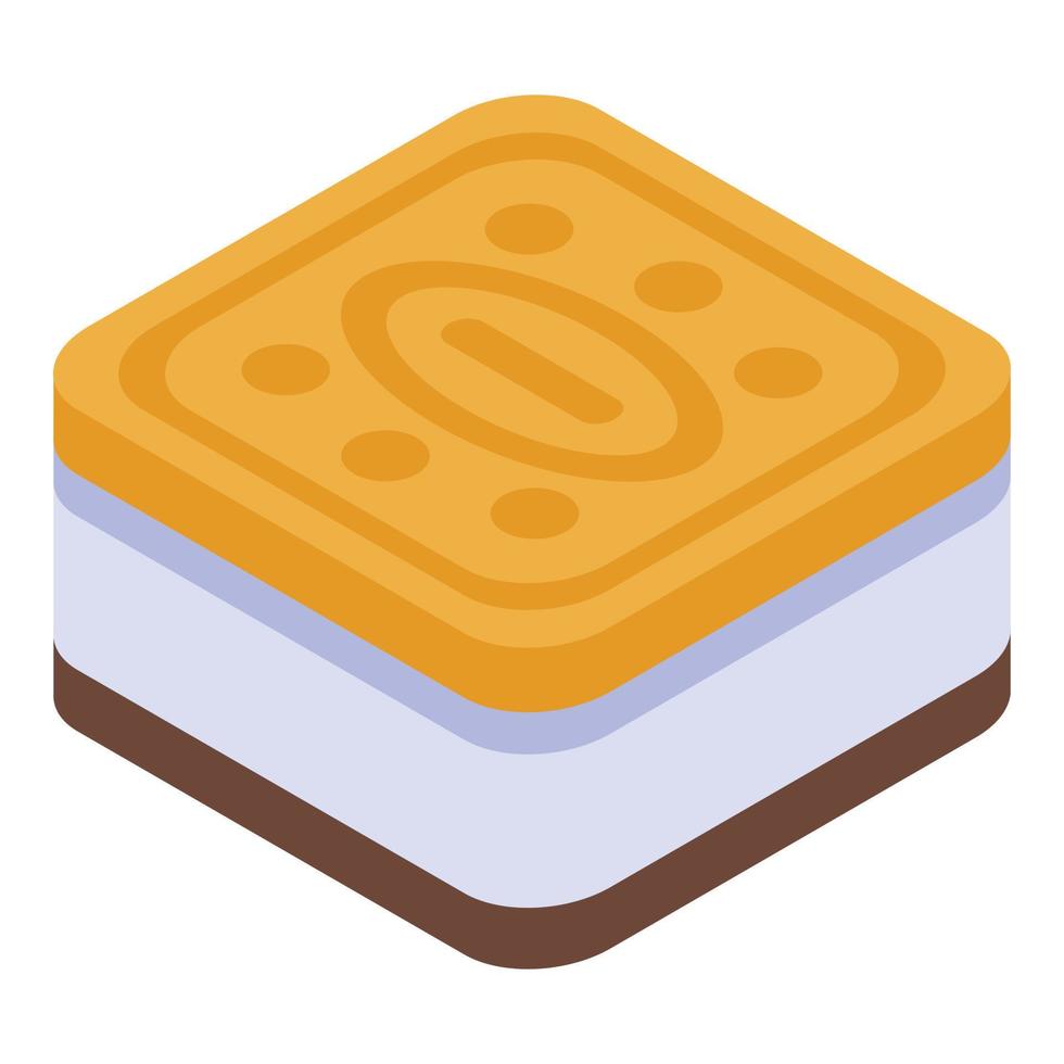Sandwich cookie icon, isometric style vector