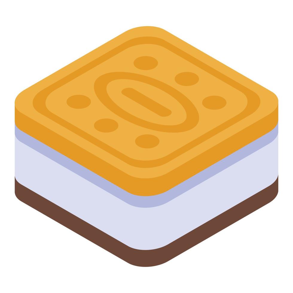 icono de galleta sándwich, estilo isométrico vector