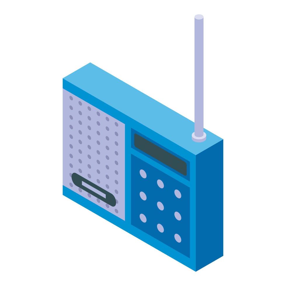 Waves radio icon, isometric style vector