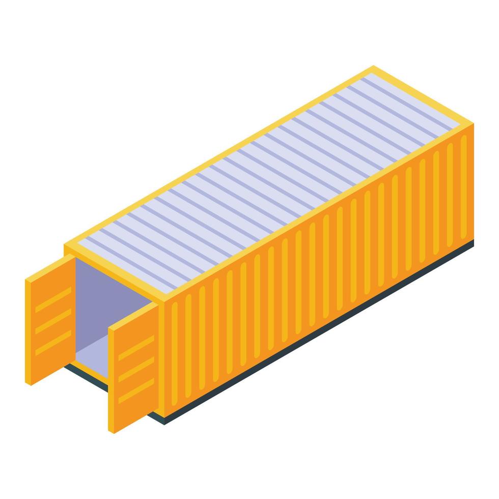 icono de contenedor de carga de barco, estilo isométrico vector