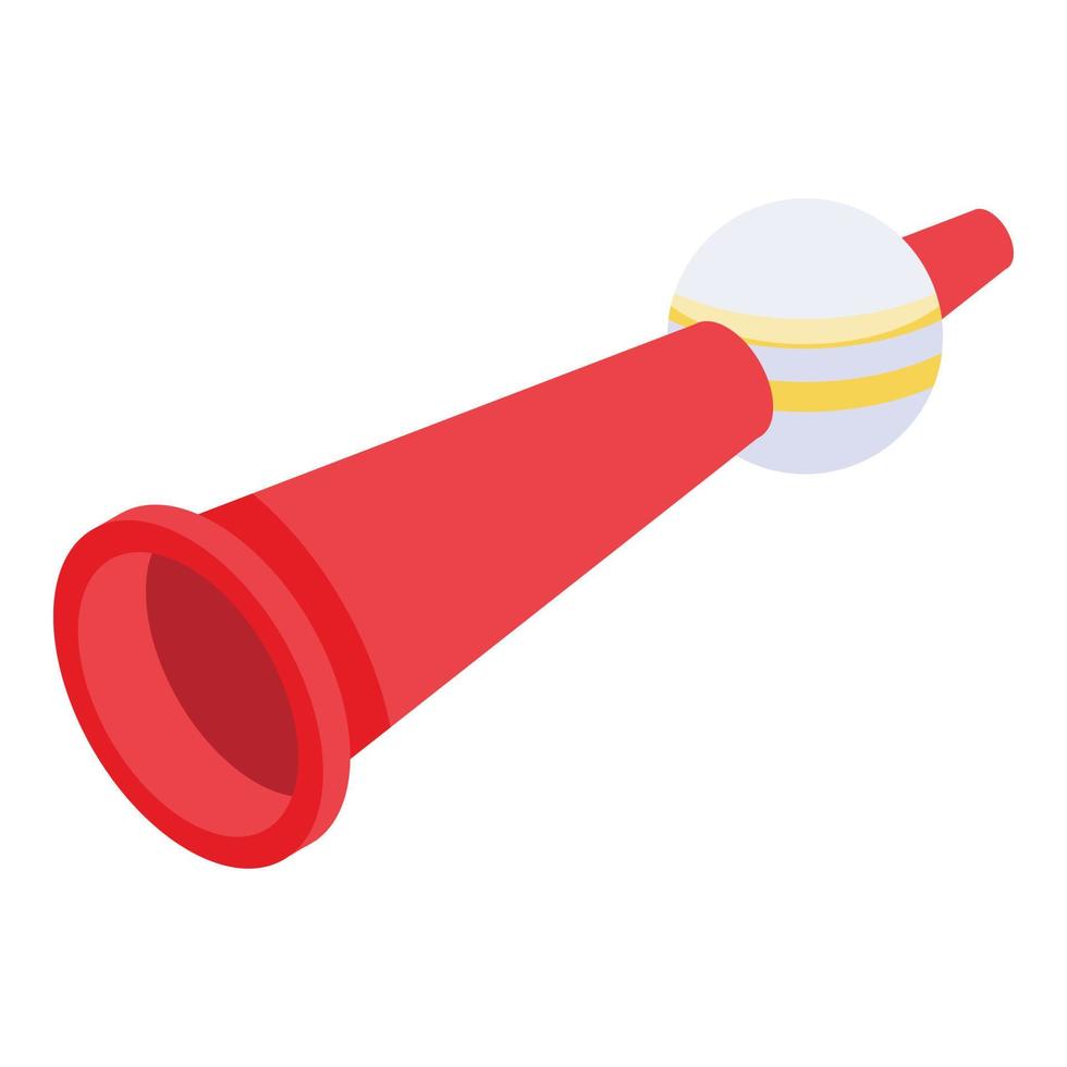 Soccer fan trumpet icon, isometric style vector