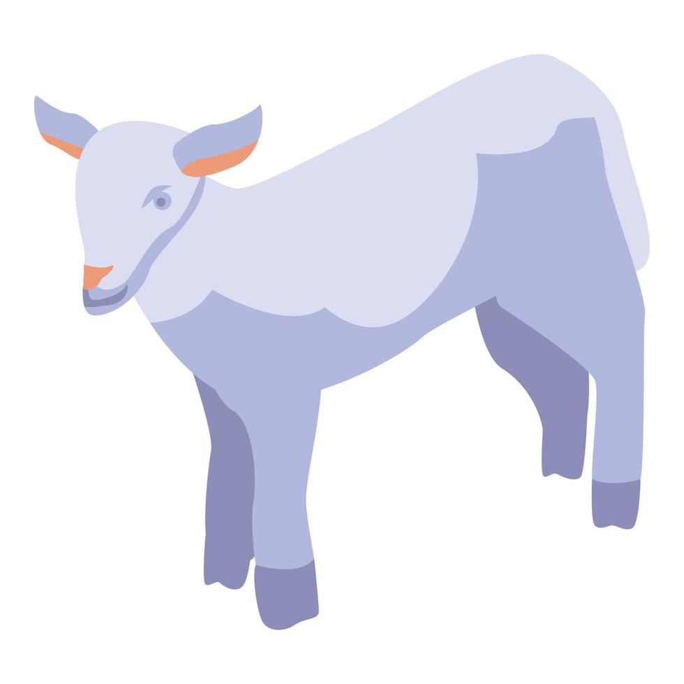 icono de animal de oveja, estilo isométrico vector