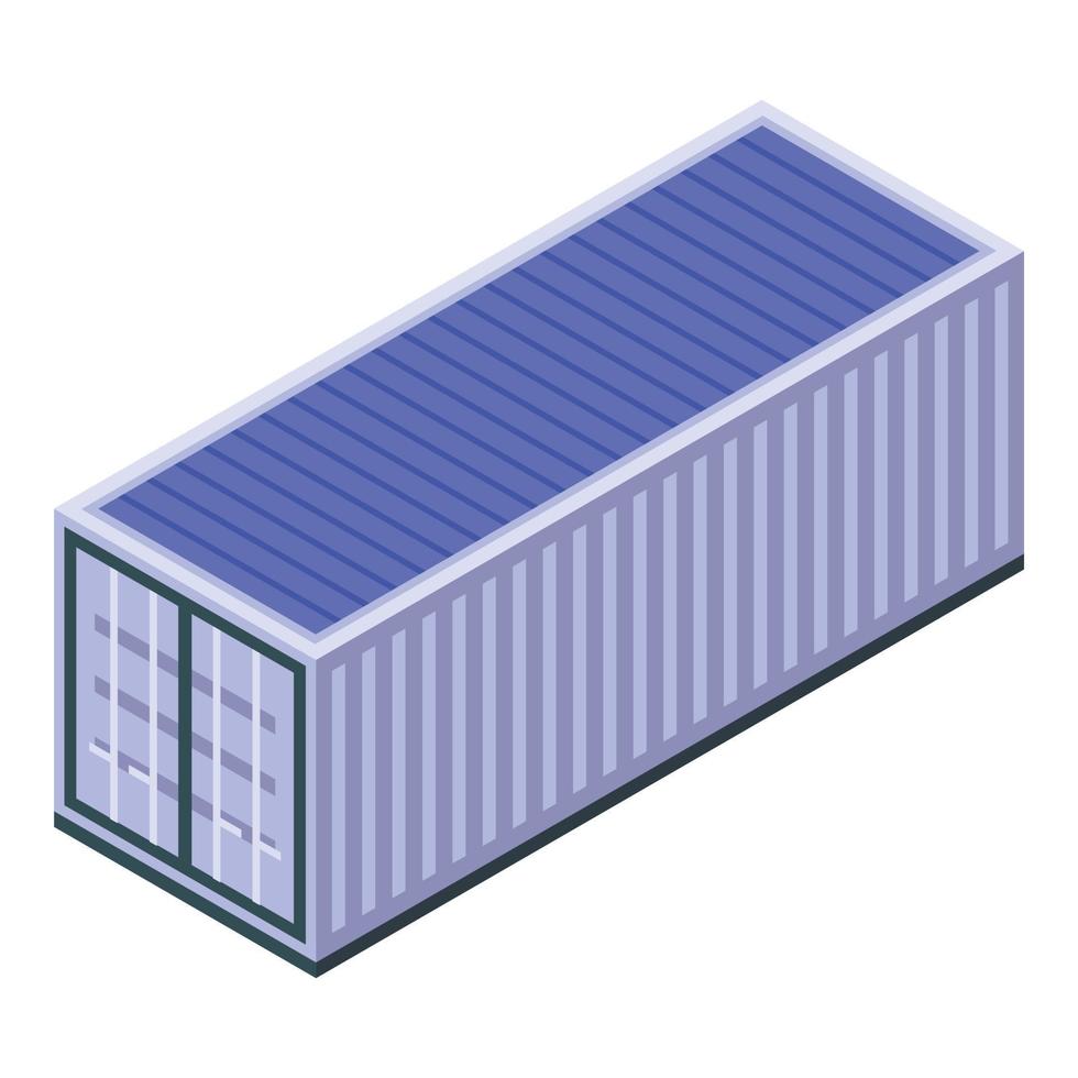 Ship cargo container icon, isometric style vector