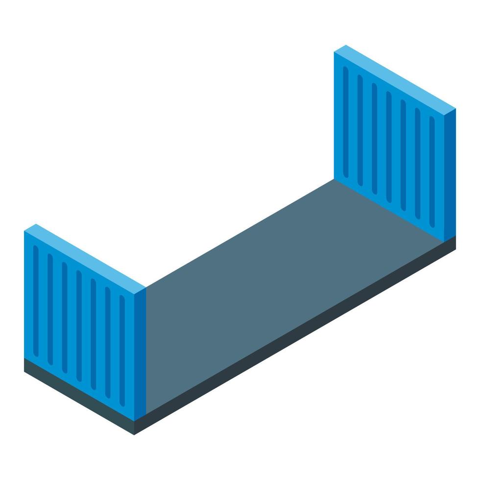 Cargo container construction icon, isometric style vector
