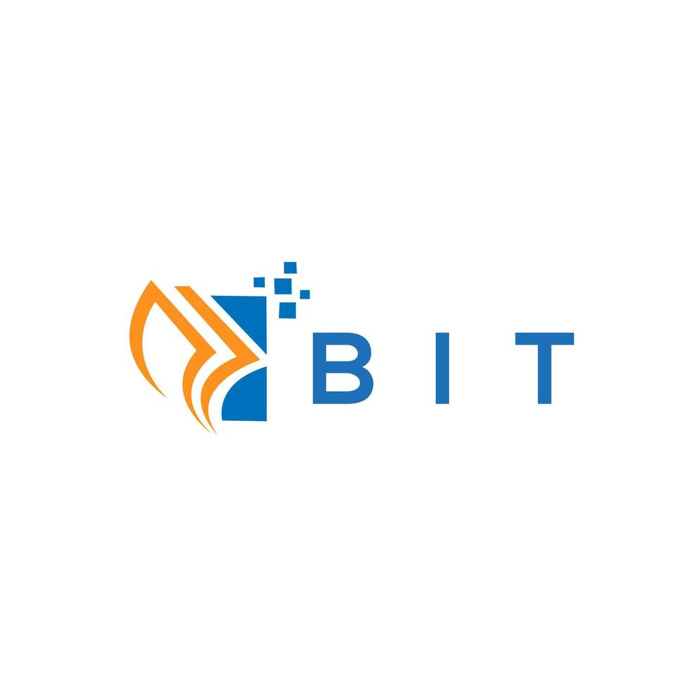 BIT credit repair accounting logo design on white background. BIT creative initials Growth graph letter logo concept. BIT business finance logo design. vector