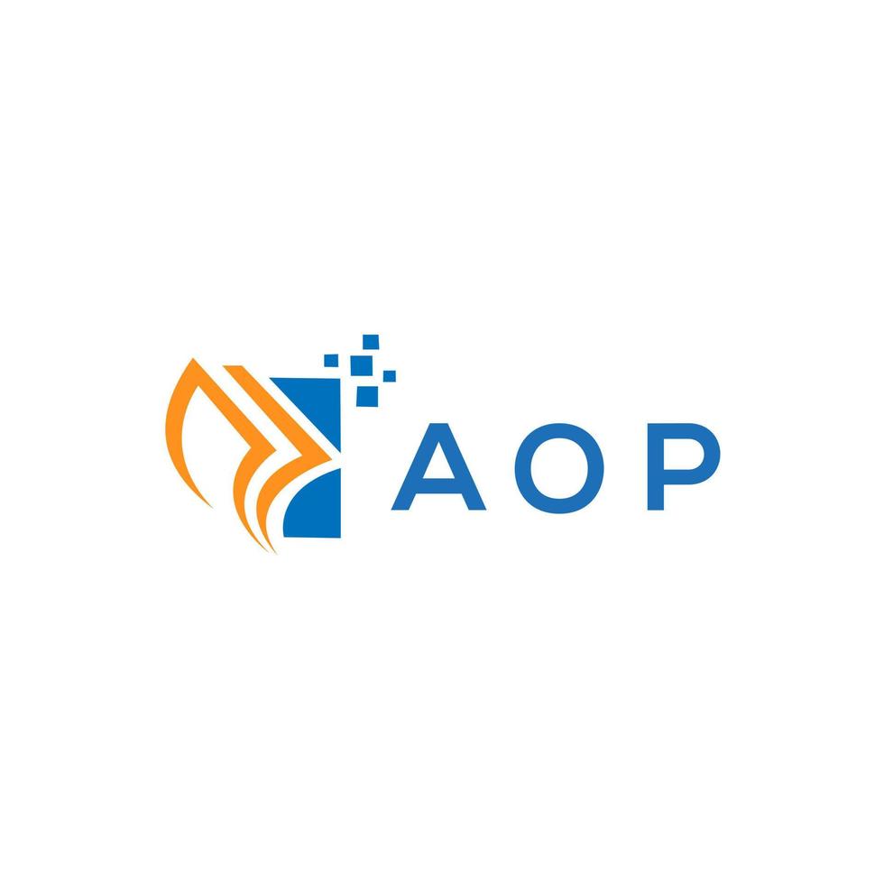 AOp credit repair accounting logo design on white background. AOp creative initials Growth graph letter logo concept. AOp business finance logo design. vector
