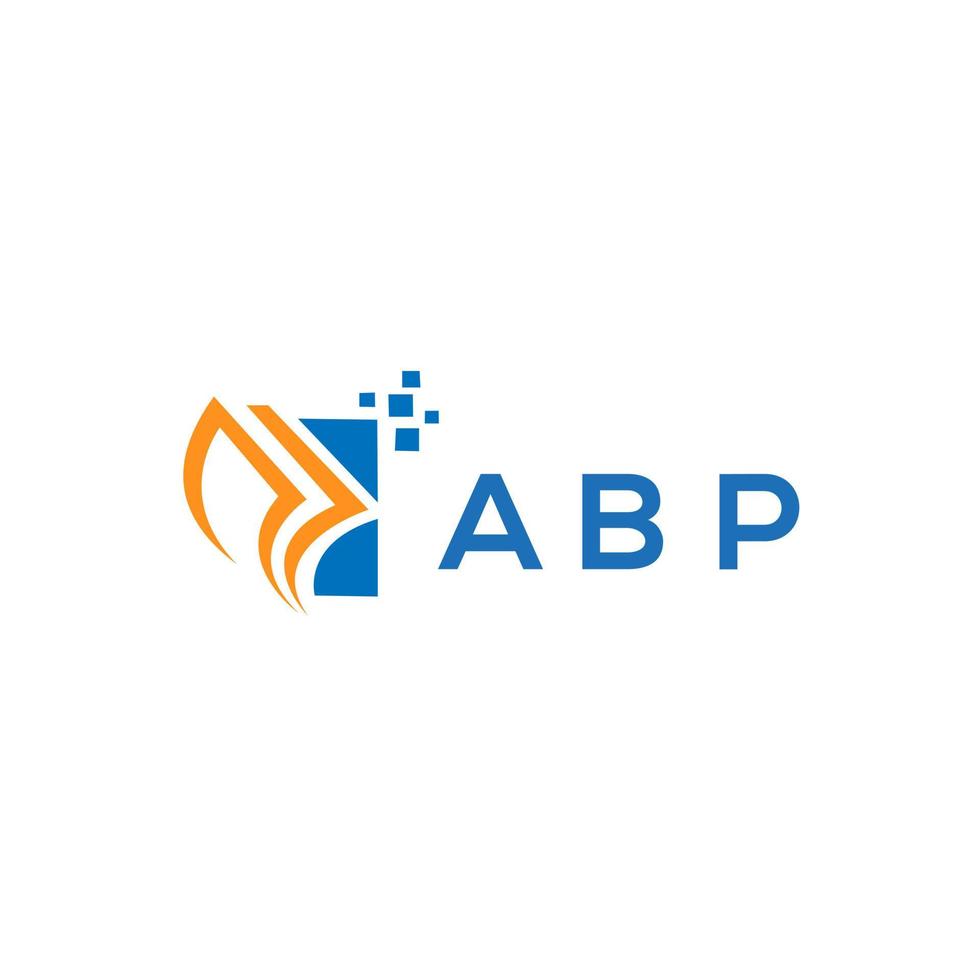ABP credit repair accounting logo design on white background. ABP creative initials Growth graph letter logo concept. ABP business finance logo design. vector