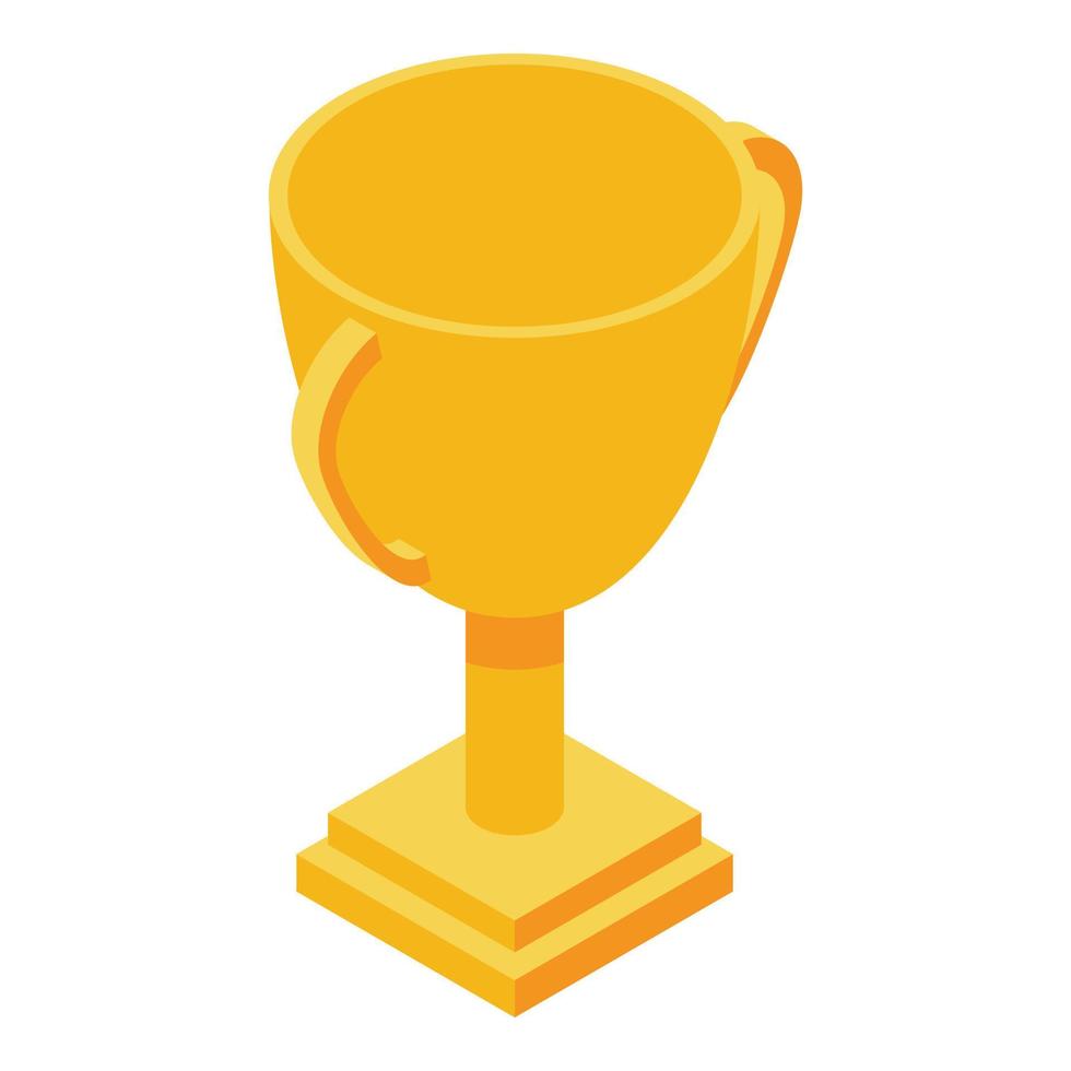 Gold soccer cup icon, isometric style vector