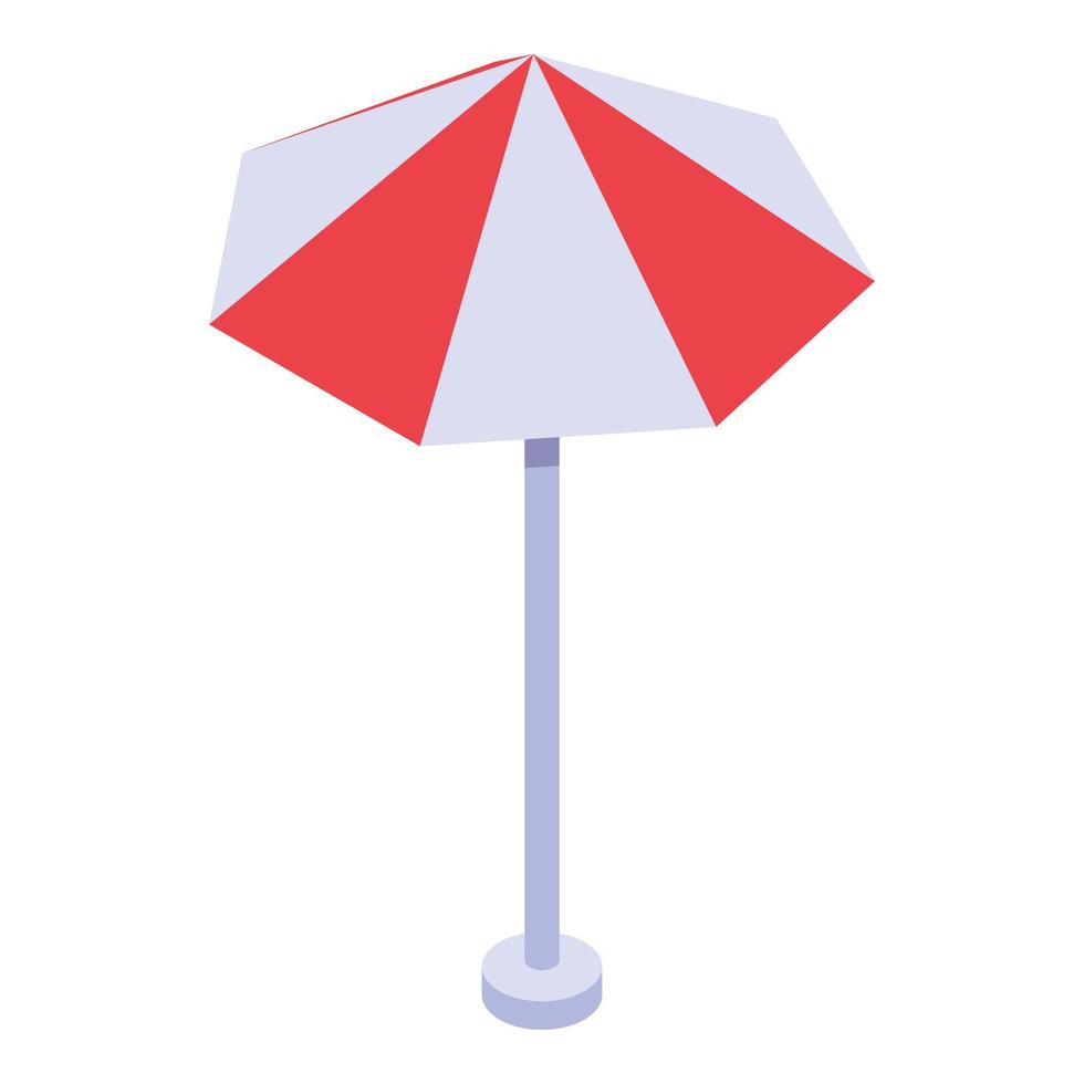 Beach umbrella icon, isometric style vector