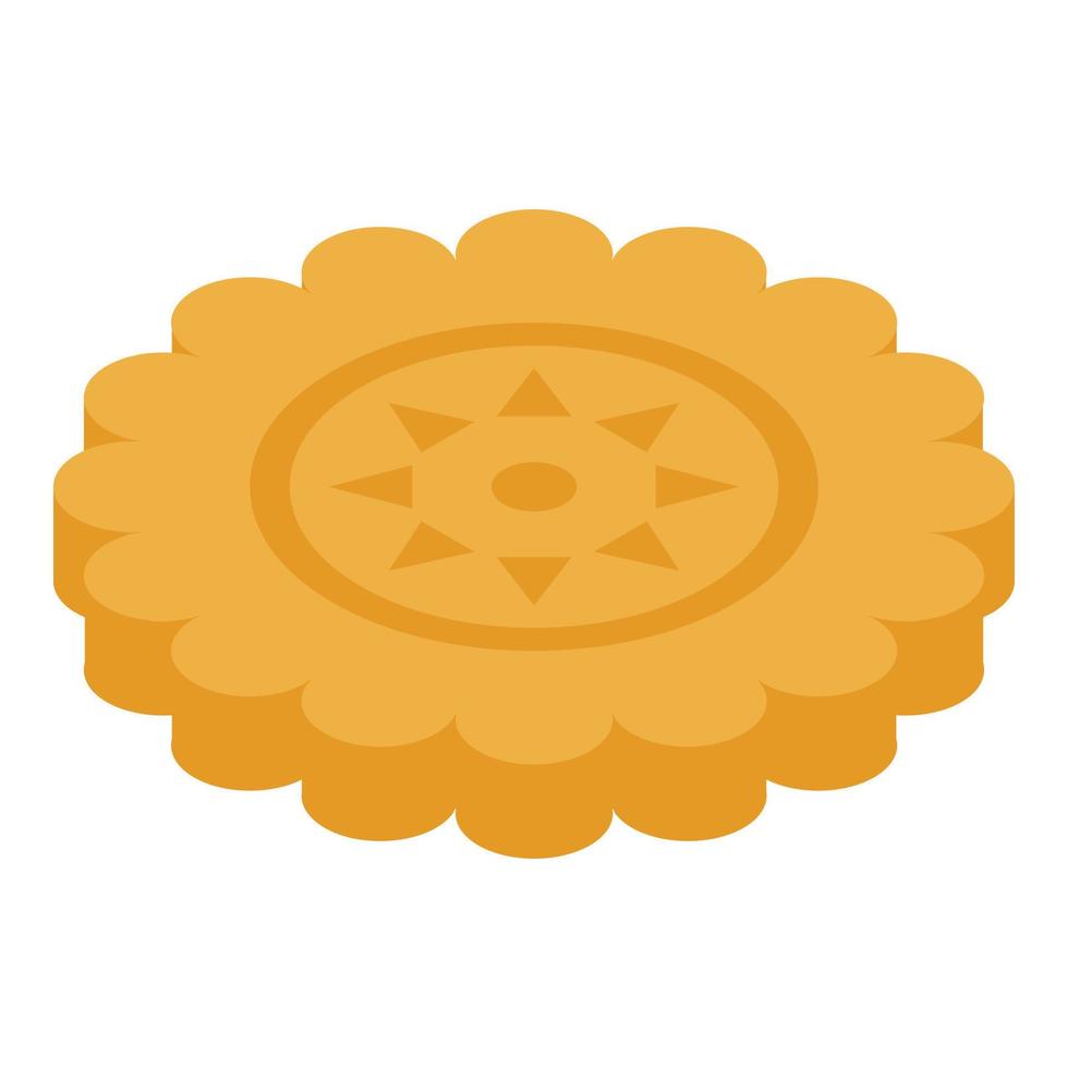 Floral cookie icon, isometric style vector