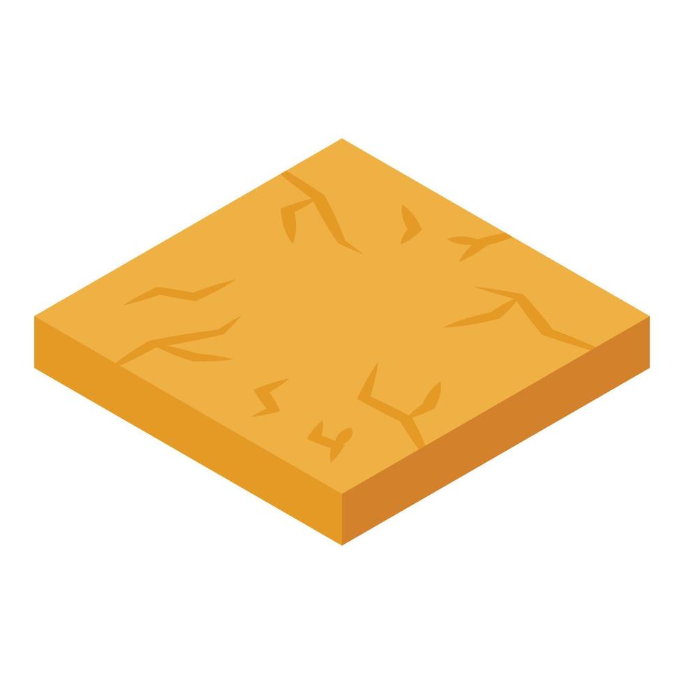 icono de tierra de la porción del desierto, estilo isométrico vector