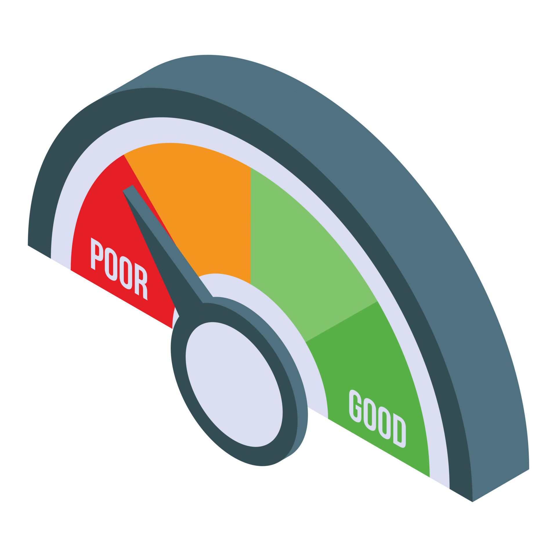 Poor credit score icon, isometric style 15378840 Vector Art at Vecteezy