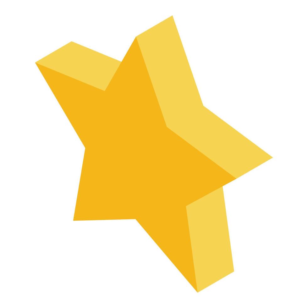 Gold star icon, isometric style vector