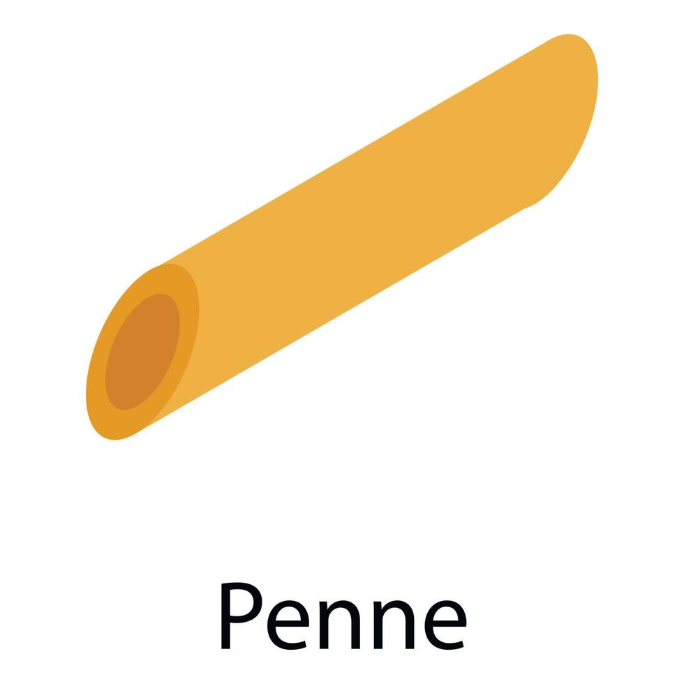 icono de penne, estilo isométrico vector