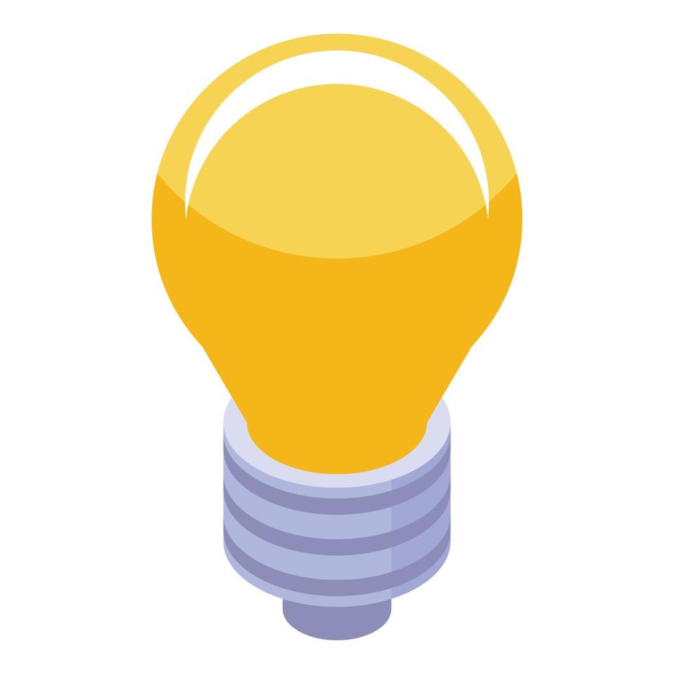 Light bulb icon, isometric style vector