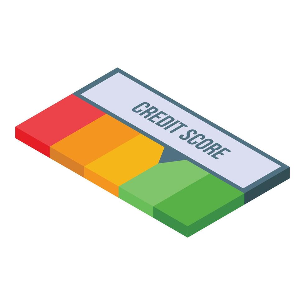Normal credit score icon, isometric style vector
