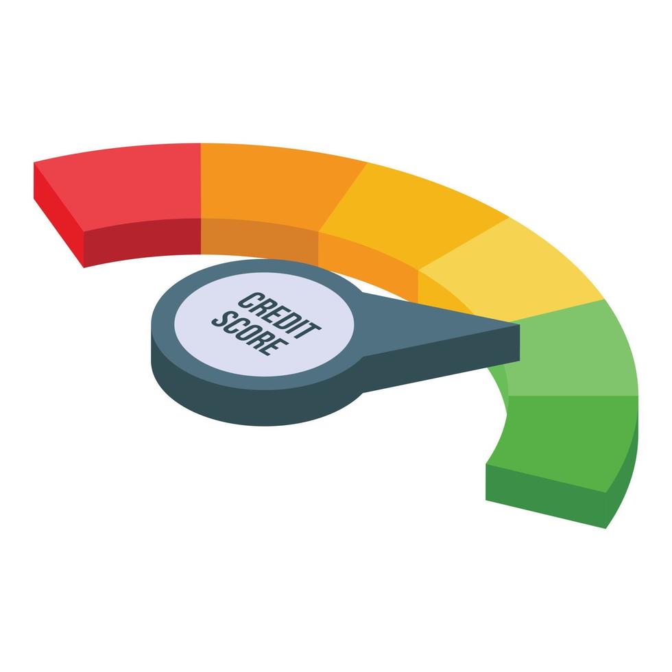 Credit score good level icon, isometric style vector