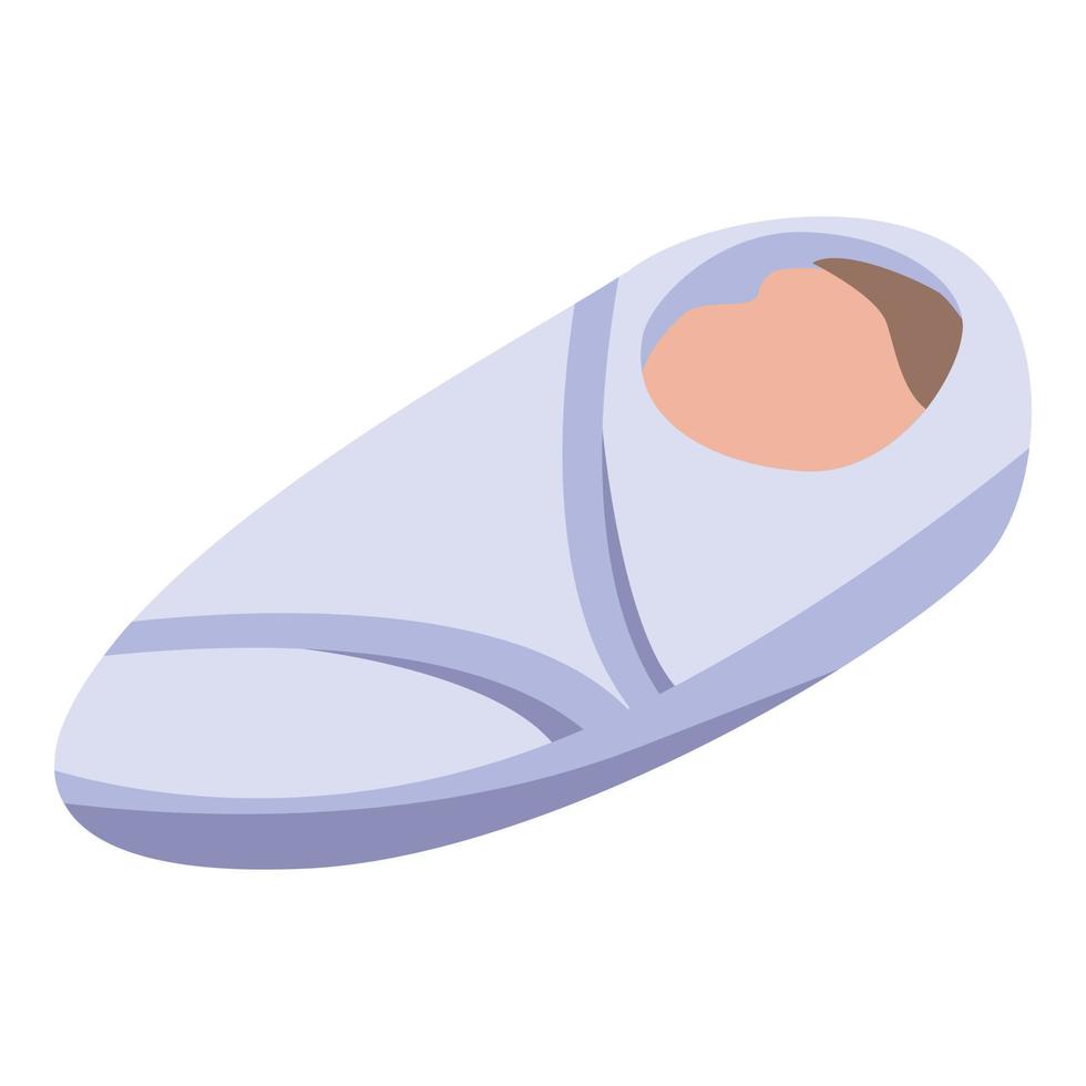 Newborn baby icon, isometric style vector