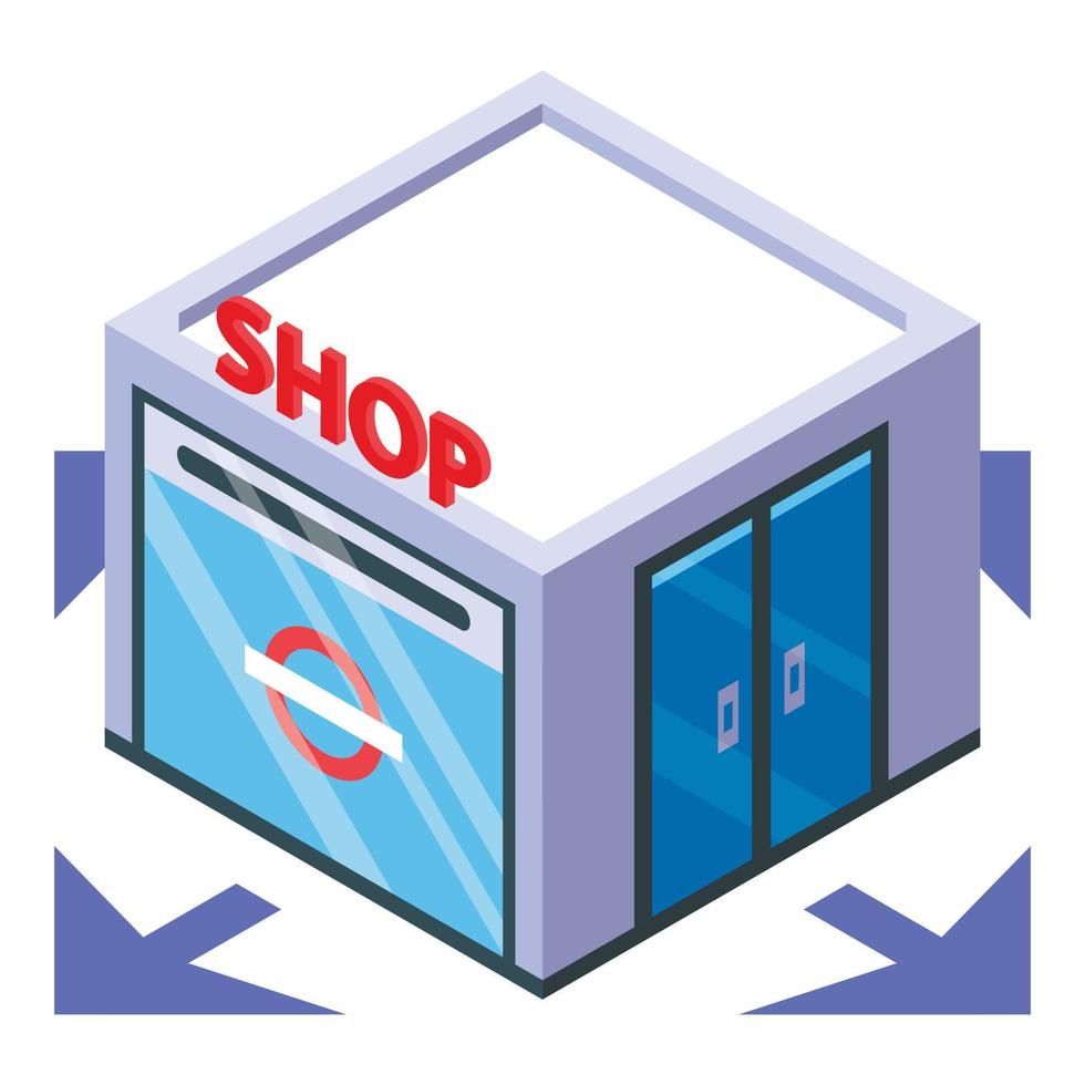 Shop franchise icon, isometric style vector