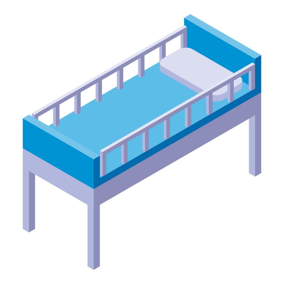 Hospital bed icon, isometric style vector