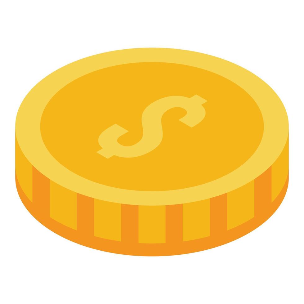 icono de moneda de dólar de oro, estilo isométrico vector