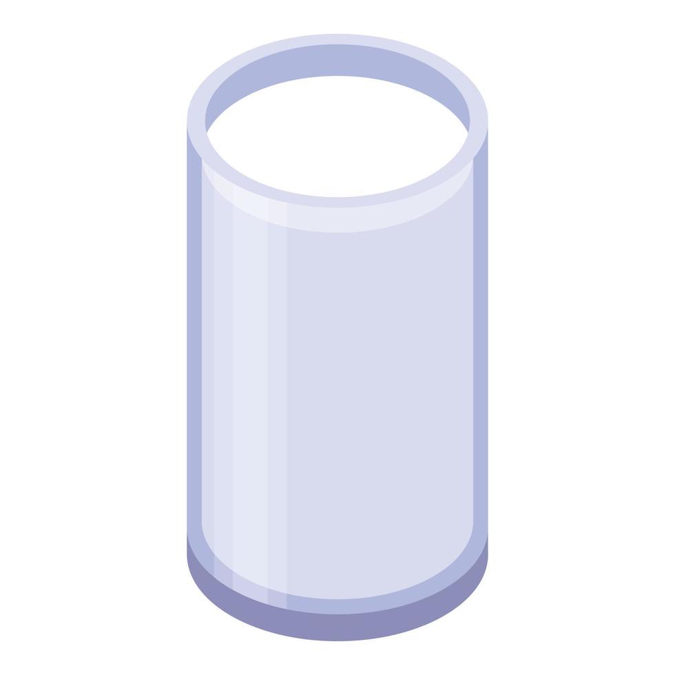 Milk glass icon, isometric style vector
