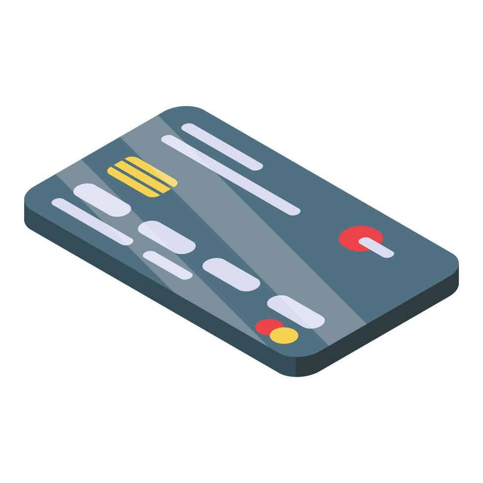 Credit card icon, isometric style vector