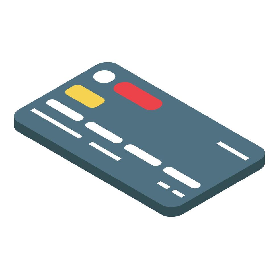 icono de tarjeta bancaria, estilo isométrico vector