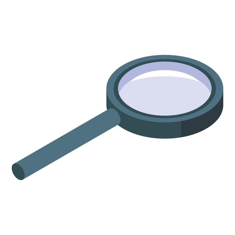 Magnify glass icon, isometric style vector