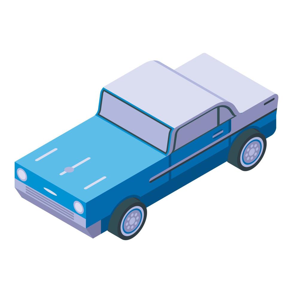 Retro american car icon, isometric style vector