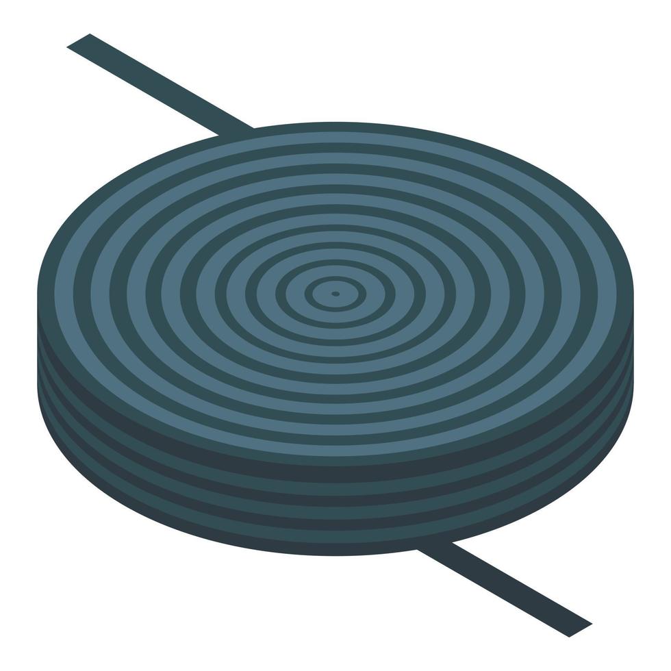 Spiral coil icon, isometric style vector
