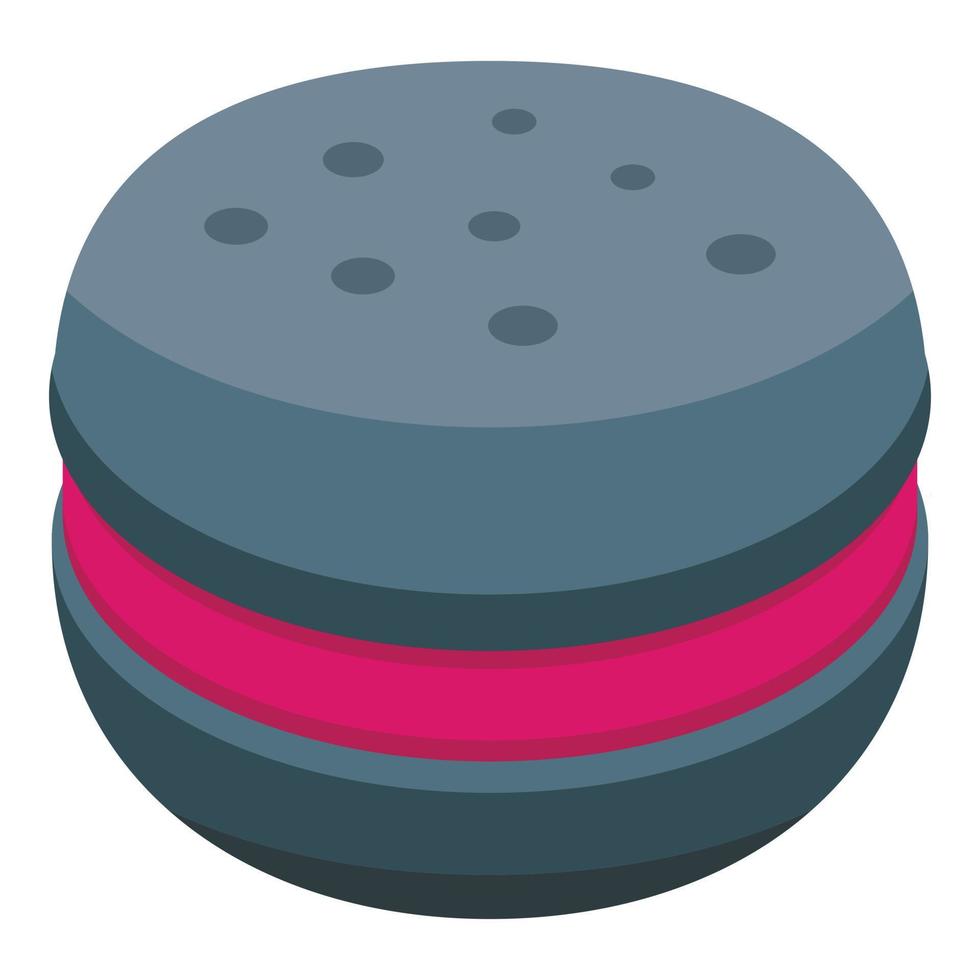 Berry macaroon icon, isometric style vector