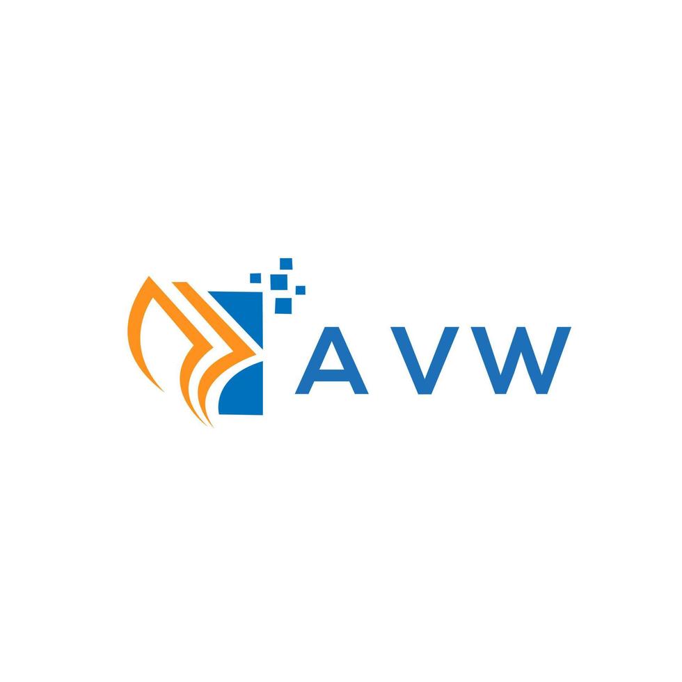 diseño de logotipo de contabilidad de reparación de crédito avw sobre fondo blanco. avw creativo iniciales gráfico de crecimiento letra logo concepto. diseño del logotipo de finanzas empresariales avw. vector