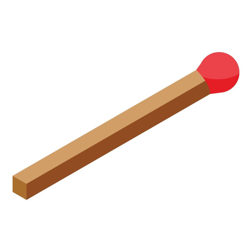 Fire match icon, isometric style vector