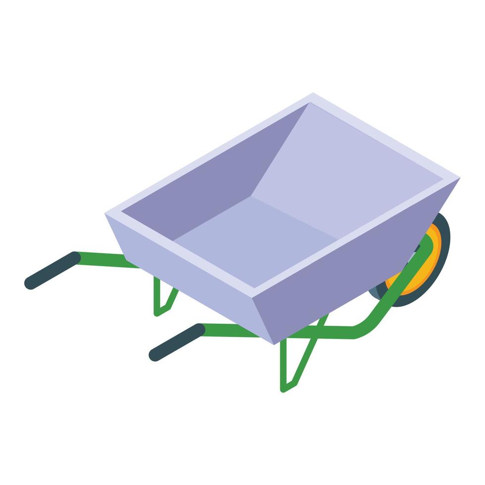 Wheelbarrow icon, isometric style vector