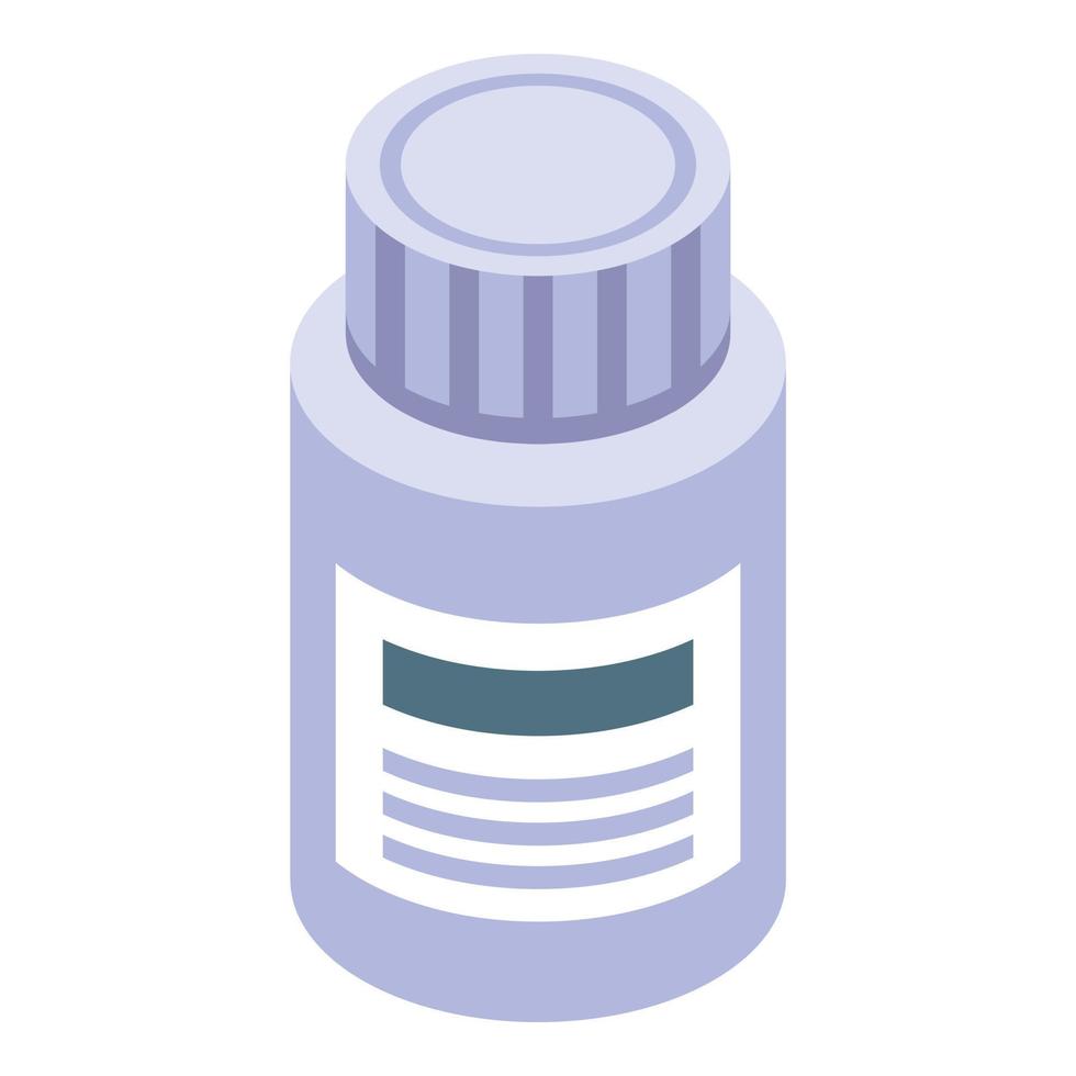 Pills jar icon, isometric style vector