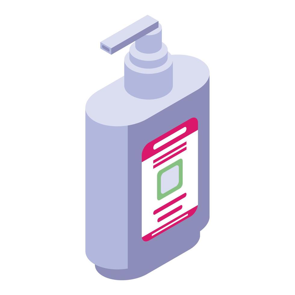 Soap dispenser icon, isometric style vector