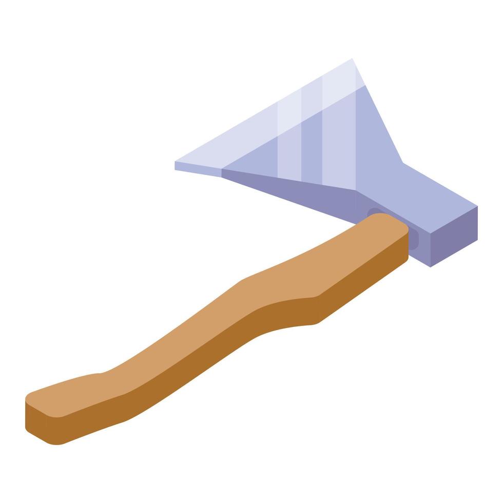 Wood axe icon, isometric style vector