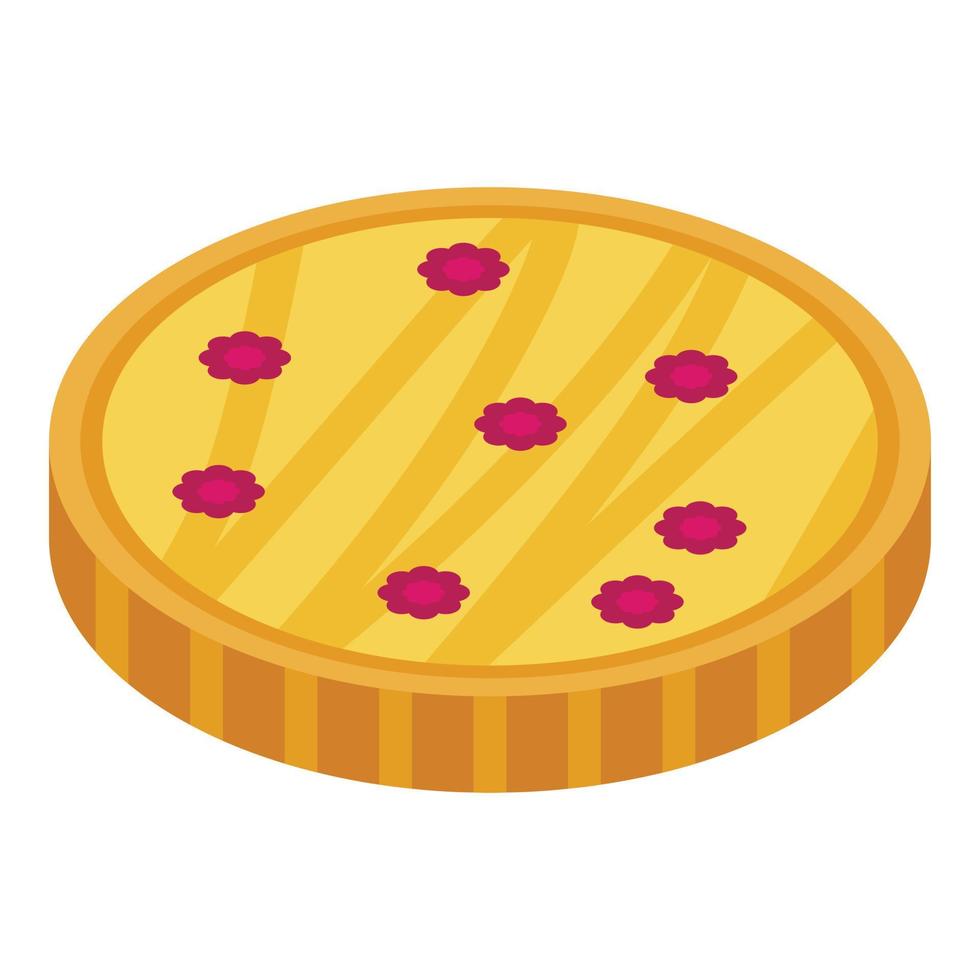 Fruit blackberry cake icon, isometric style vector