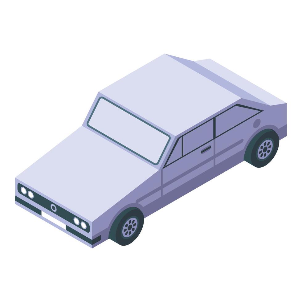 Old sedan car icon, isometric style vector